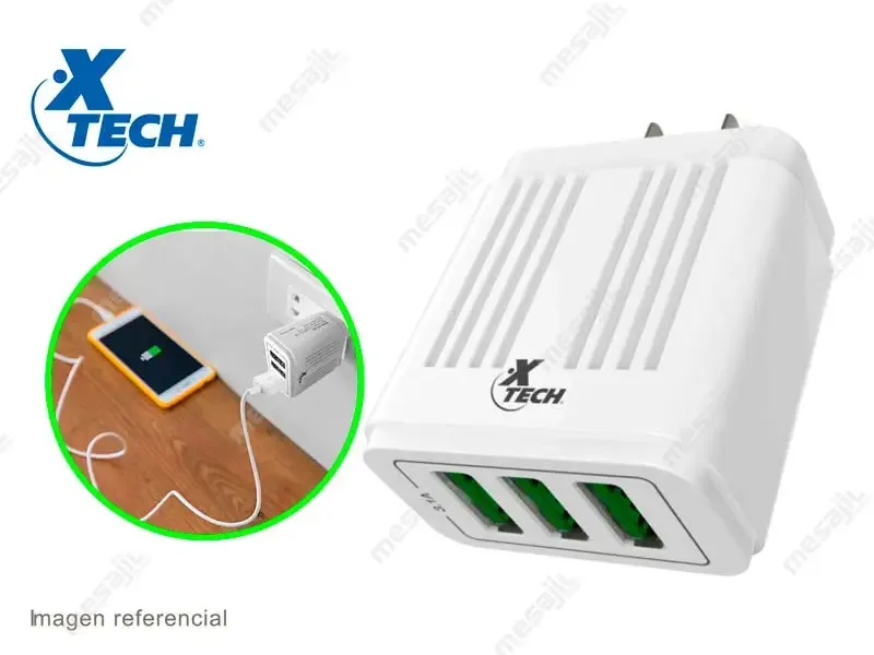 Adaptador Cargador Xtech XTC-203 de Pared Con 3 USB 3.0