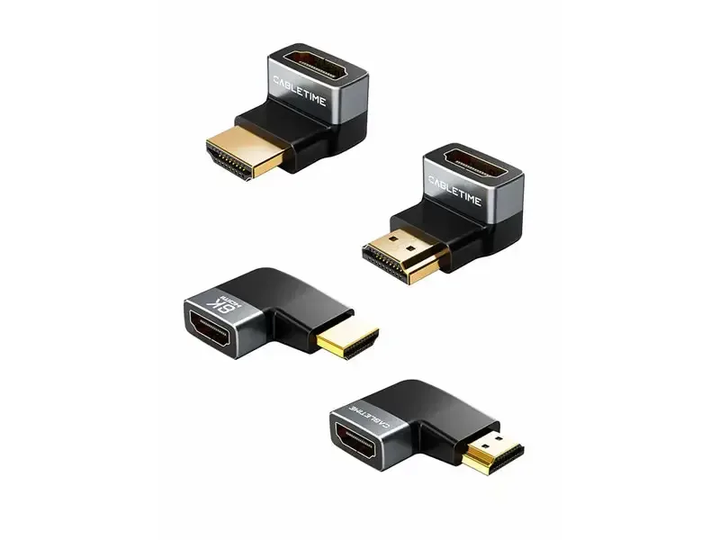 Adaptador HDMI Macho a Hembra 8K Angulo Derecho CABLETIME CP44G