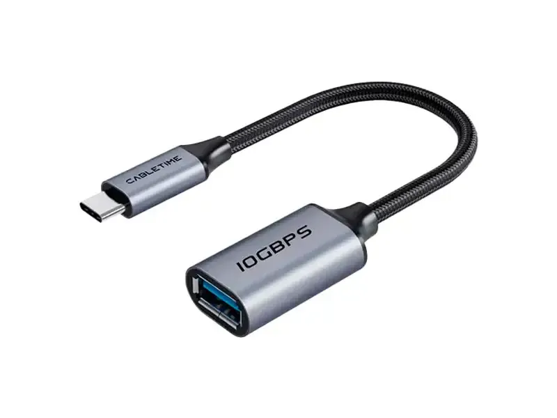 Adaptador OTG USB-C a USB-A CABLETIME CP62G 10Gbps