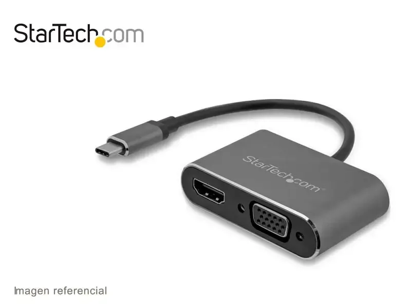 Adaptador Startech.com USB-C a VGA y HDMI 2en1 4K 30Hz Gris Espacial (CDP2HDVGA)
