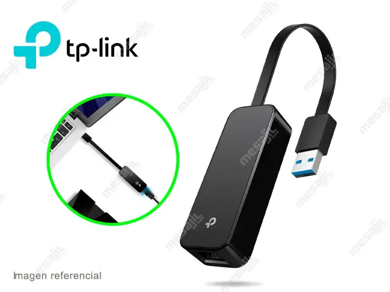 Adaptador TP-link UE306 USB3.0 a  Red Gigabit RJ45  Negro