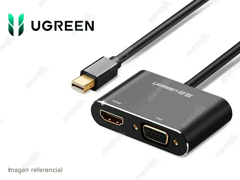 Adaptador UGREEN (20422) convertidor  Mini DisplayPort a HDMI + VGA