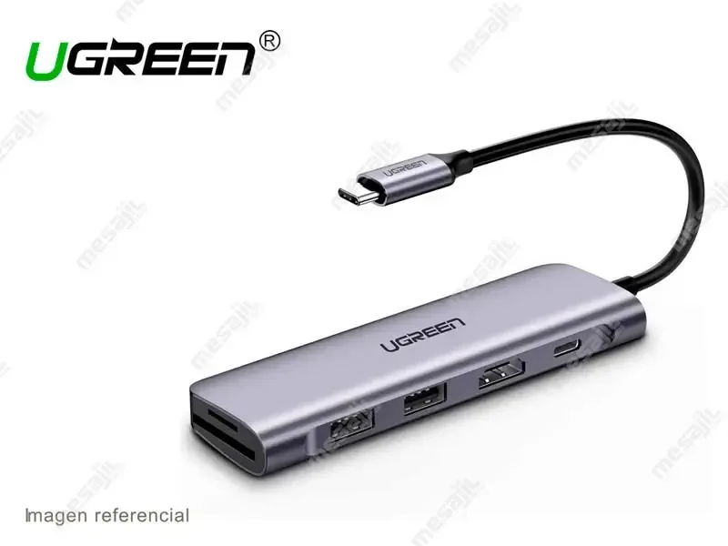 Adaptador UGREEN USB-C a HDMI/ 2 USB 3.0/ lector de tarjeta/ PD (70411)
