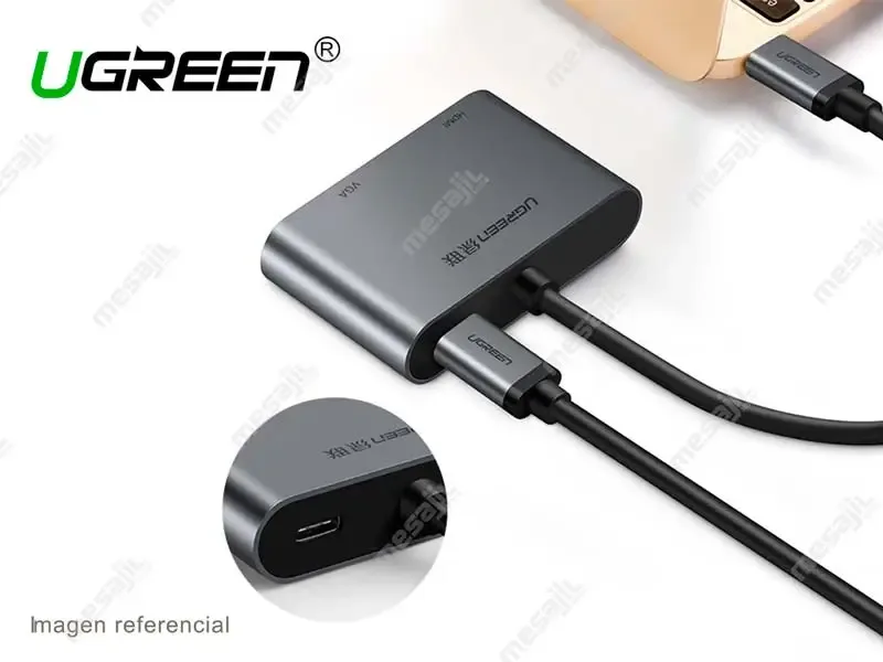 Adaptador UGREEN USB-C a VGA/HDMI (50505) (CM162)