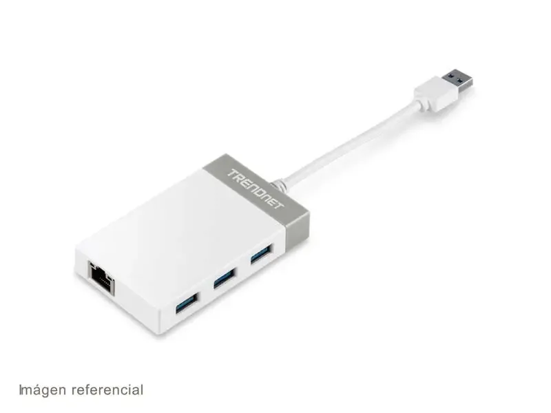 Adaptador USB a Ethernet Gigabit + Hub 3 Puertos USB TRENDnet TU3-ETGH3