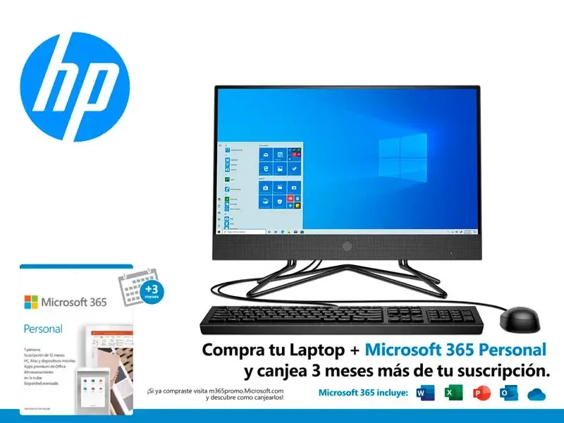 All In One HP 200 G4 Intel Core i5-10210U 8GB/SSD 256GB/W10 Pro/21.5"