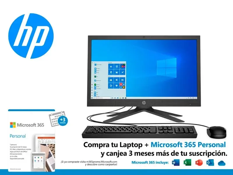 All In One HP 21-b0002la Intel J4025 4GB/1TB/W10H/20.7"