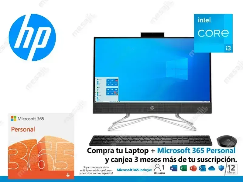 All In One HP 22-dd2019LA AIO Intel Core i3-1215U 8GB/SSD 256GB/W11H/21.5" FHD