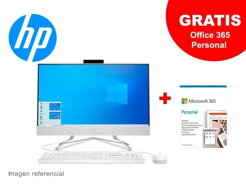 All In One HP 24-dd0012la AMD Athlon 3150U 8GB/1TB+256GB/W10H/23.8"