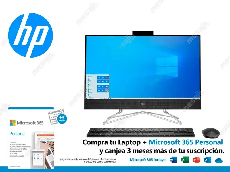 All In One HP 24-DD1502LA Intel Core i5-1135G7U 8GB/M.2 SSD 256GB/W10H/23.8" FHD
