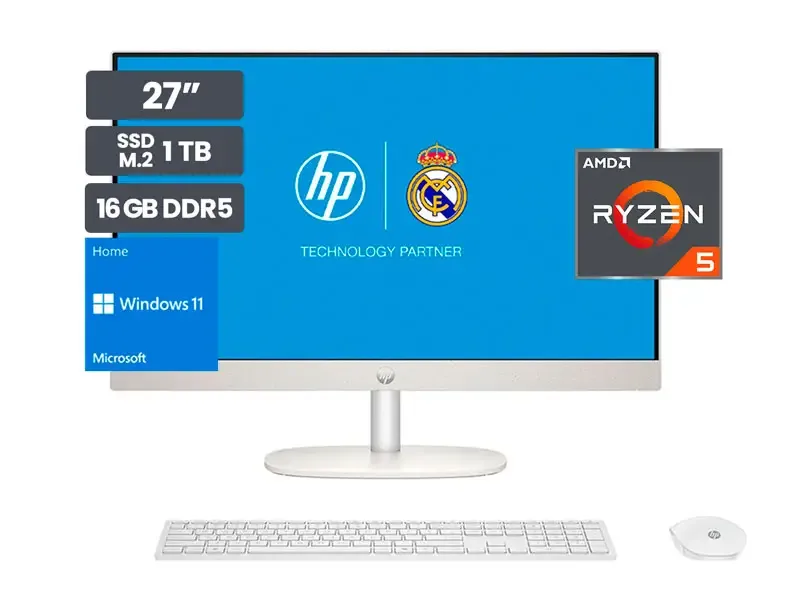 All In One HP AIO CR0254LA 27" FHD AMD Ryzen 5 7520U 16GB LPDDR5 SSD1TB Wind11 home