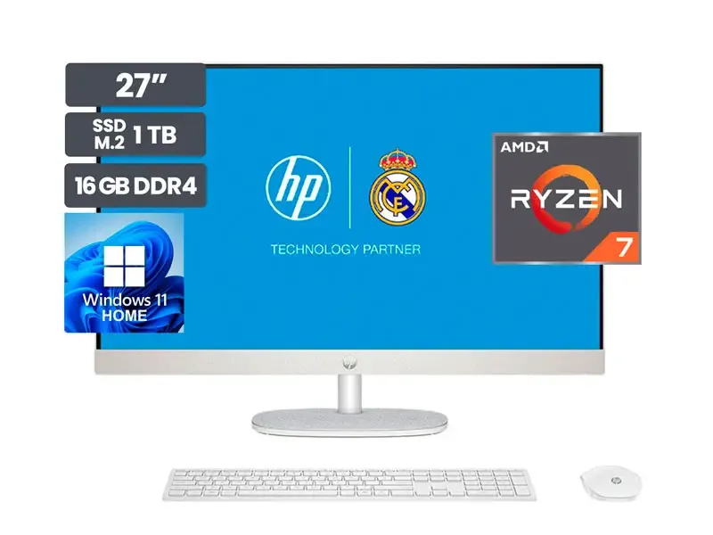 All In One HP AIO CR0278LA 27" touch AMD Ryzen 7 7730U 16GB SSD1TB  Wind11 home
