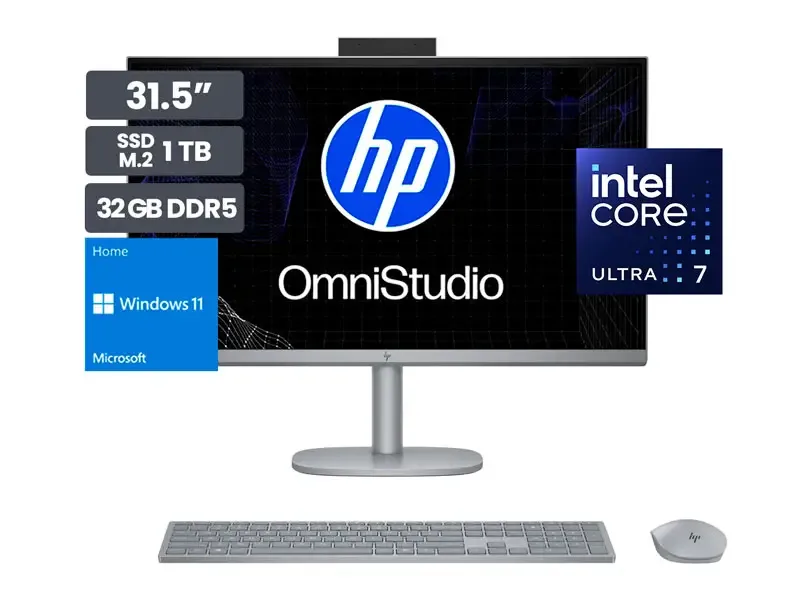 All In One HP AIO OmniStudio X C1271LA 31.5" UHD Intel Core Ultra 7-258V 32GB SSD1TB Wind11 home