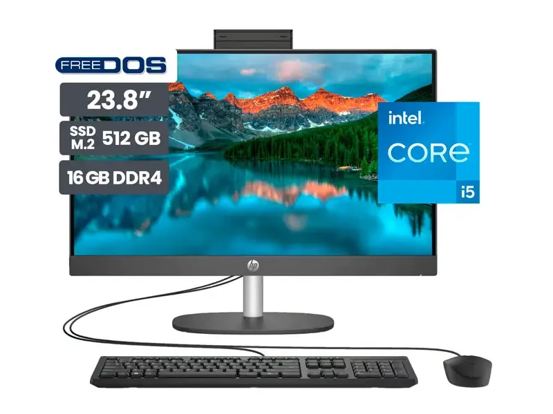 All In One HP AIO ProOne 240 G10 23.8" FHD Intel Core i5-1334U 16GB SSD512GB No incluye Windows