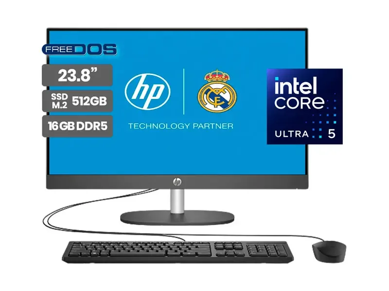 All In One HP AIO ProOne 240 G10 23.8" FHD Intel Core Ultra 5-125U 16GB SSD512GB No incluye windows