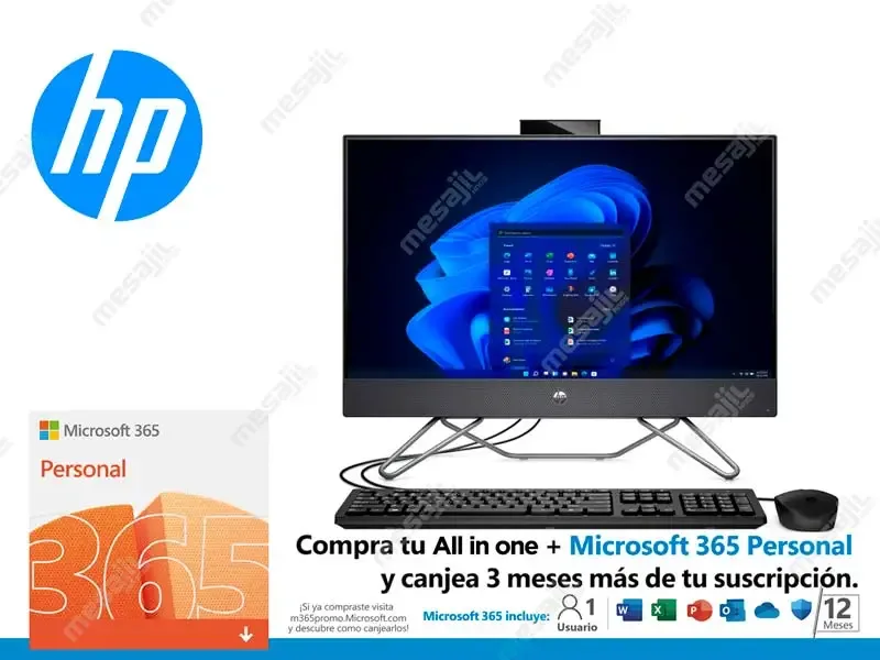 All In One HP PRO One  240 G9  Intel Core i7-1255U 8GB/SSD 512GB M.2 NVMe/23.8 FHD" W10Pro