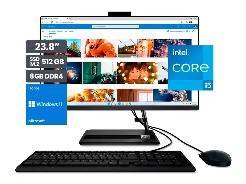 All In One Lenovo AIO IdeaCentre 3 24IAP7 23.8" FHD Intel Core i5-1245H 8GB SSD512GB Wind11 home