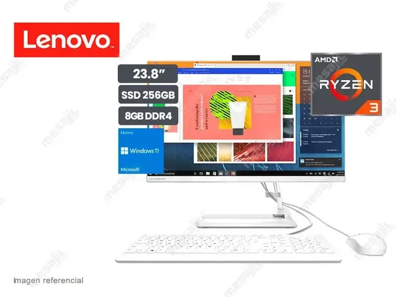 All In One Lenovo IdeaCentre AIO 3 24ADA6 AMD Ryzen 3-3250U 8GB/SSD 256GB/ FHD 23.8"/W11H