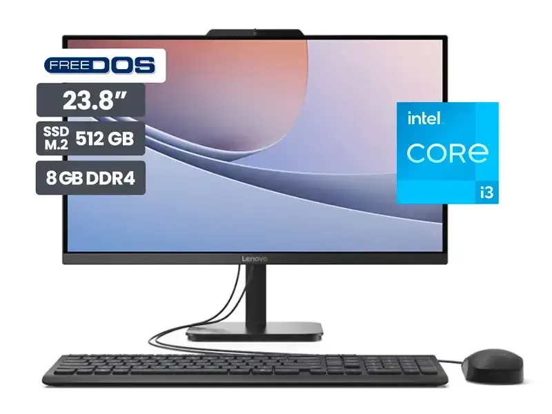 All In One Lenovo V100 AIO 23.8" FHD Intel Core i3-N305 8GB SSD512GB No incluye Windows