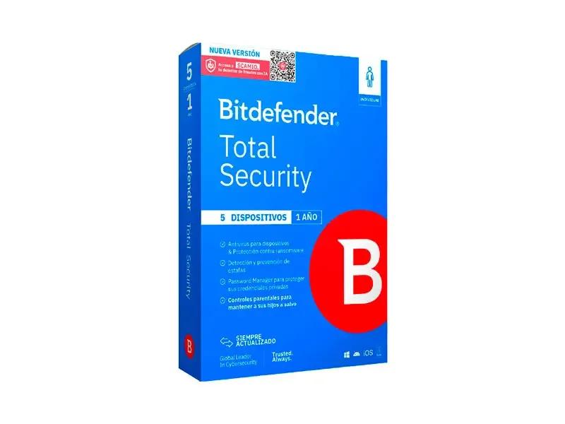 Antivirus Bitdefender Total Security 5PCs x 12 Meses