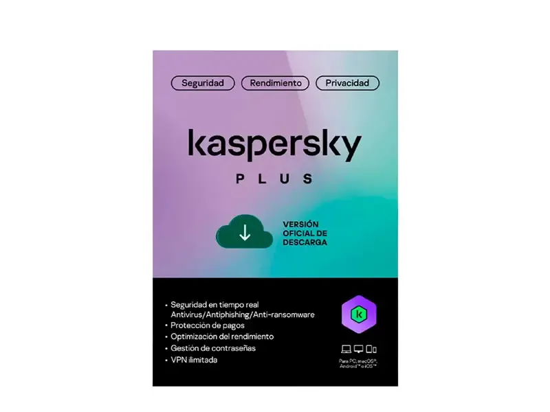 Antivirus Kaspersky Plus 3PC x 12 Meses