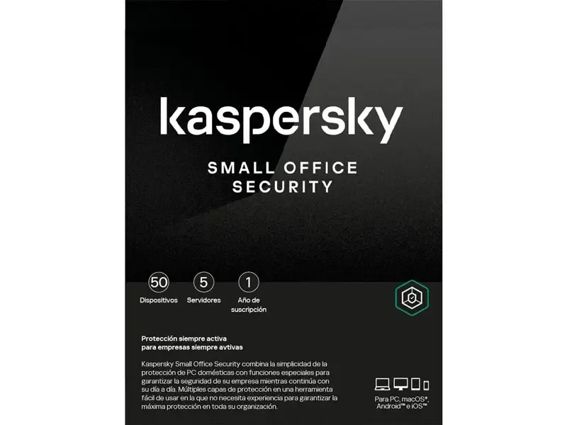Antivirus Kaspersky Small Office Security 8 ESD (5 Server+ 50 Dispositivos) 1 año