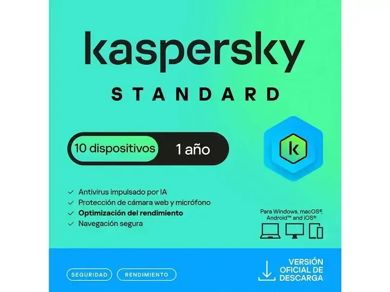 Antivirus Kaspersky Standar 10PC 12 Meses Digital