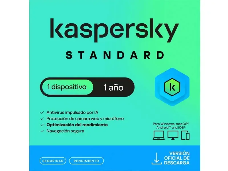 Antivirus Kaspersky Standar 1PC 12 Meses Digital