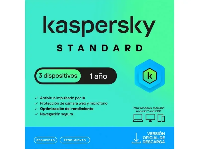 Antivirus Kaspersky Standar 3PC 12 Meses Digital