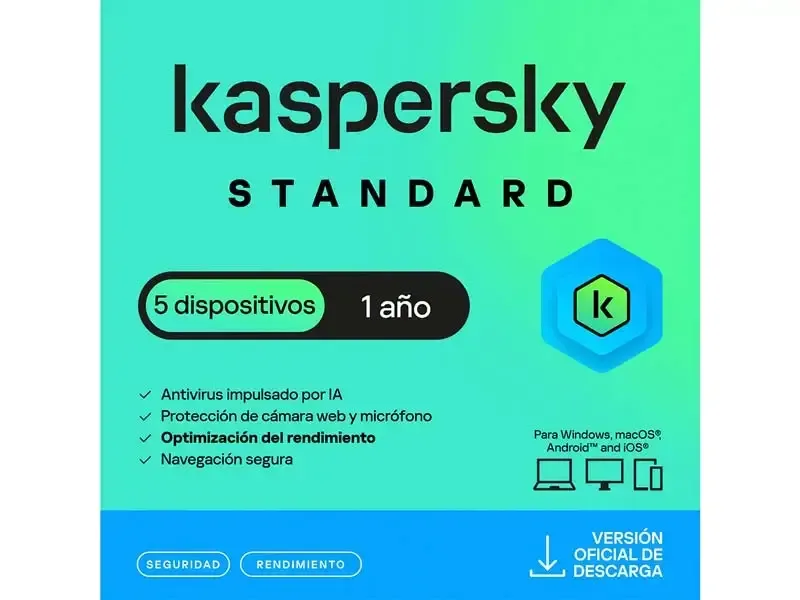 Antivirus Kaspersky Standar 5PC 12 Meses Digital