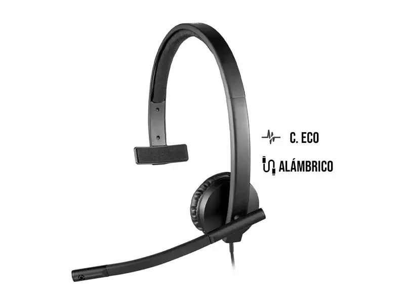 Audifono con Microfono Logitech B2B H570E USB Mono Black