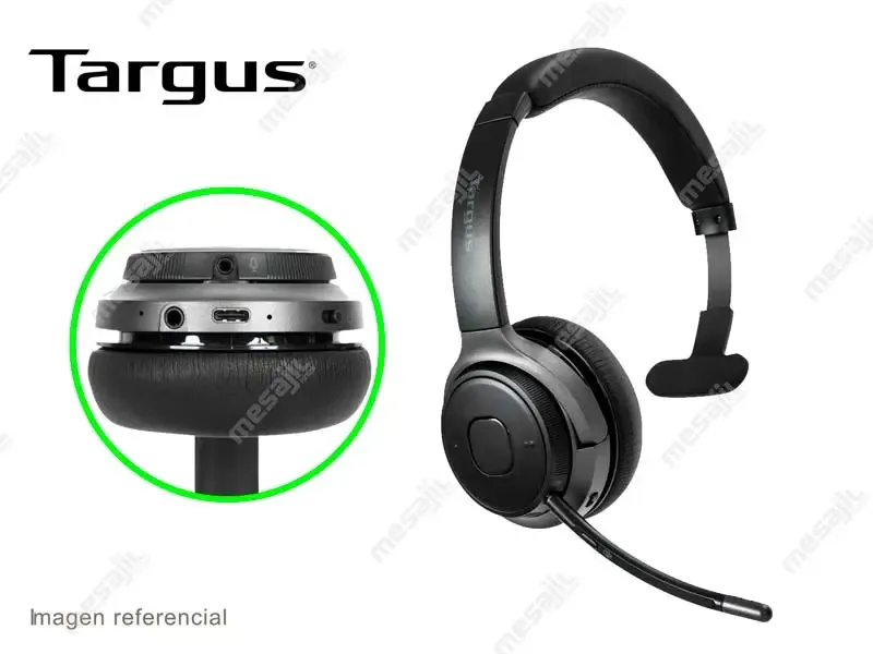 Audifono con Microfono Targus B2B Bluetooth Mono ON-EAR USB-C Black