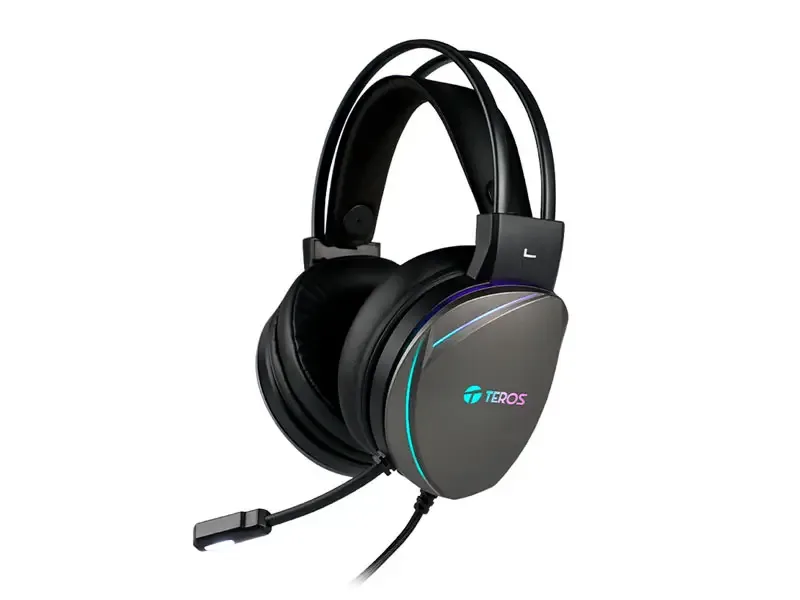 Audifono gamer TEROS TE-8170N  7.1 RGB negro