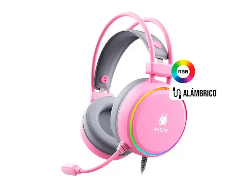 Audifono Gaming Antryx Kirby 7.1 Virtual USB-C Rose