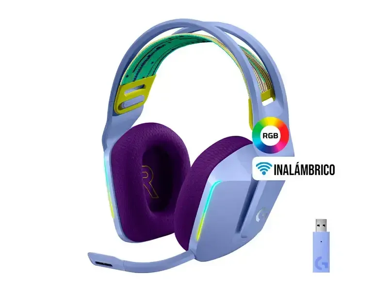 Audifono Gaming Logitech G G733 Lightspeed Wireless RGB Lilac