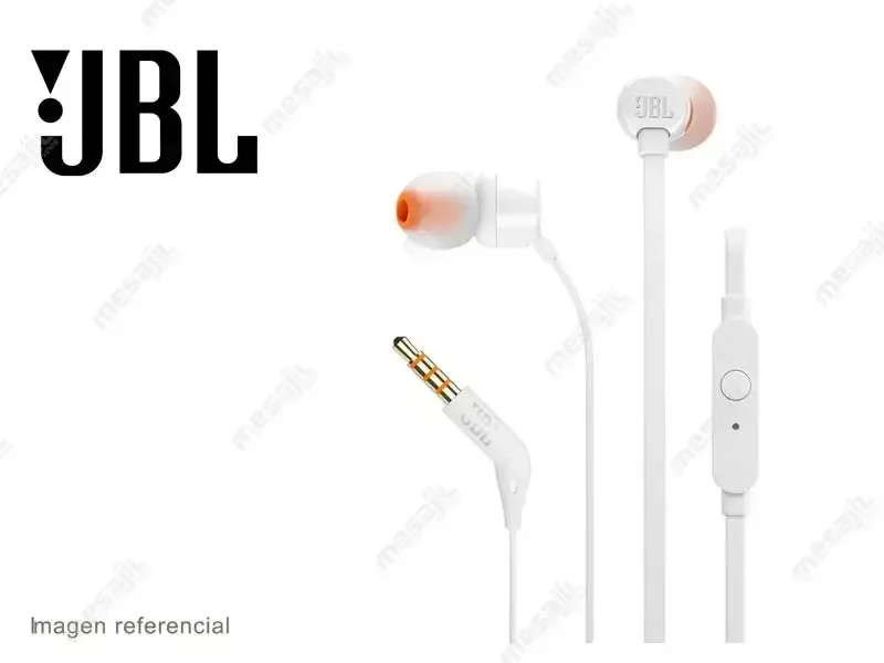 Audifono JBL T110 Wired  (JBLT110WHTAM) Conector de 3,5 mm Blanco