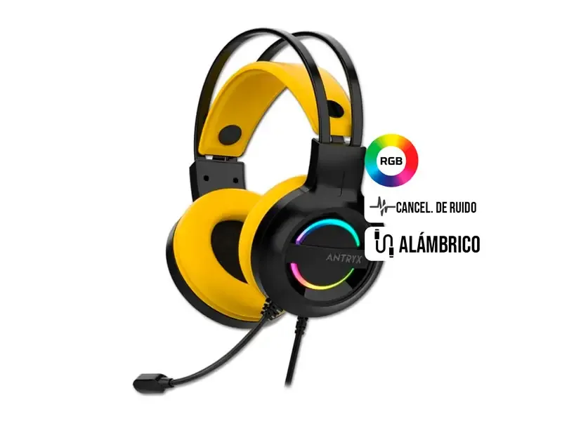 Auricular Gaming Antryx IRIS-K Virtual  7.1 Black/Yellow