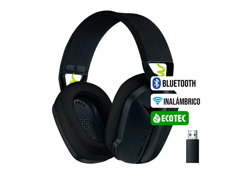 Auricular Gaming Logitech G G435 Ultra-Light Wireless BT Black/Green