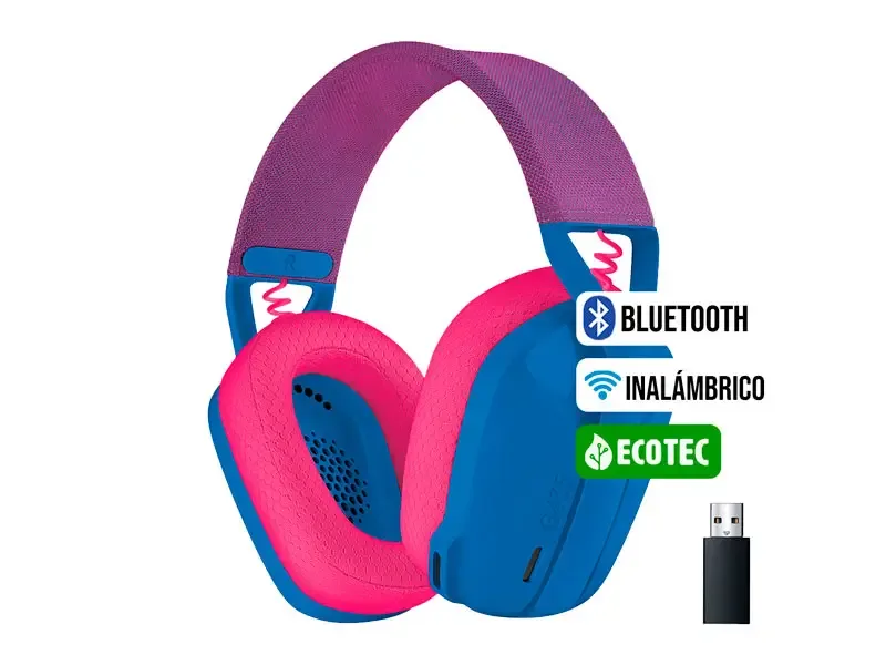 Auricular Gaming Logitech G G435 Ultra-Light Wireless BT Blue/Raspberry