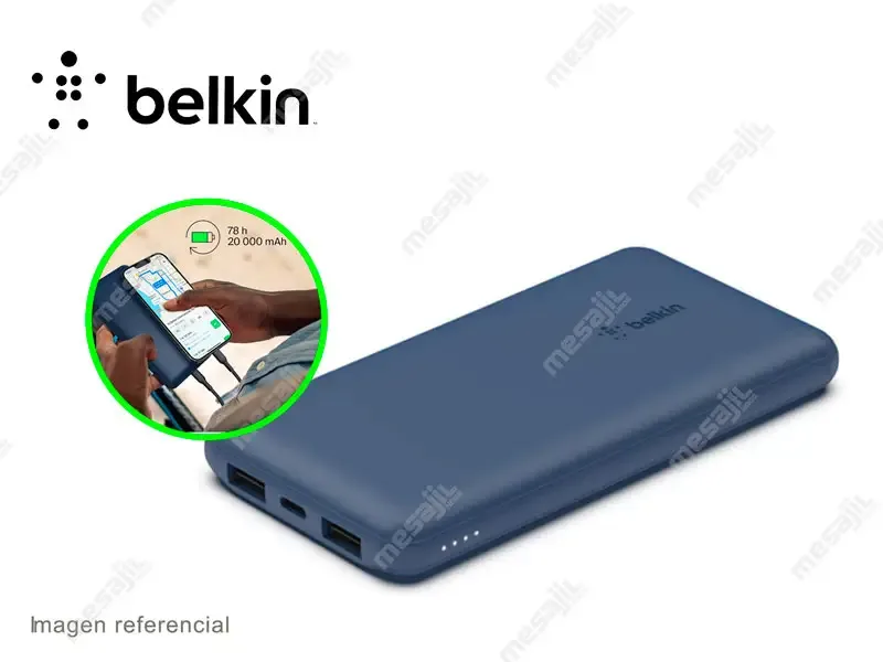 Bateria Externa Portatil Belkin Power Bank 10k 10000mAh /15W USB-C/ 2x12W USB Azul