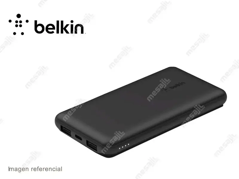 Bateria Externa Portatil Belkin Power Bank 10k 10000mAh /15W USB-C/ 2x12W USB Negro