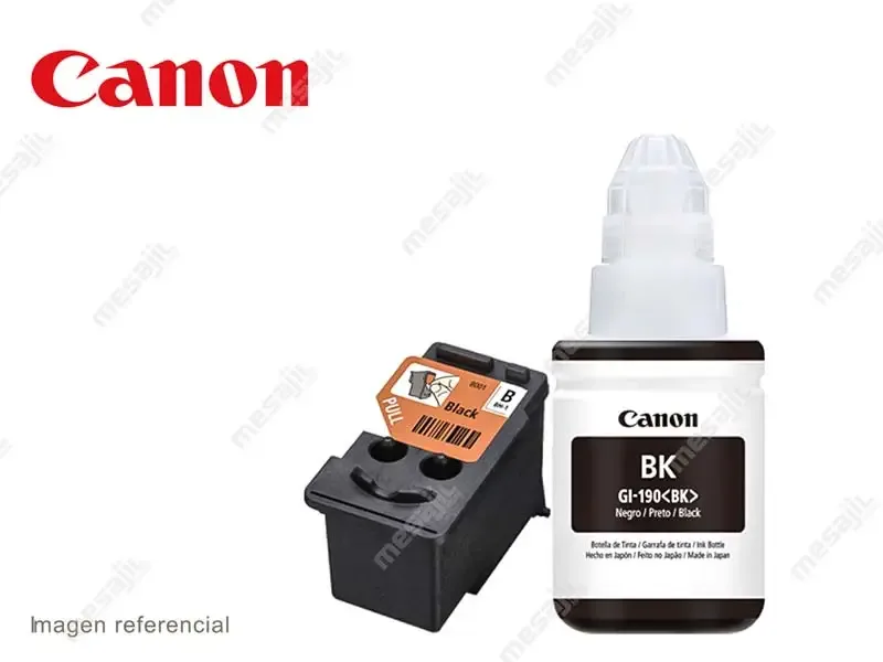 Botella de Tinta Canon GI-190 + Cabezal BH-1 Negro G1110/G2100/G2101/G2110/G3100/G3110/G4110