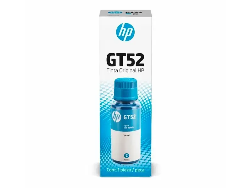 Botella de Tinta HP GT52 Cian Original (M0H54AL) 70ml