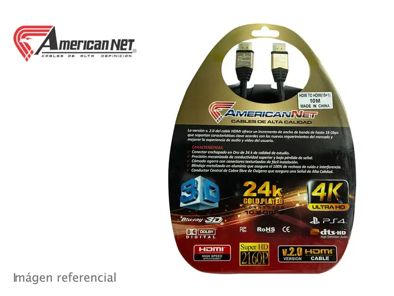 Cable AmericanNet HDMI a HDMI 10m Version v.2.0