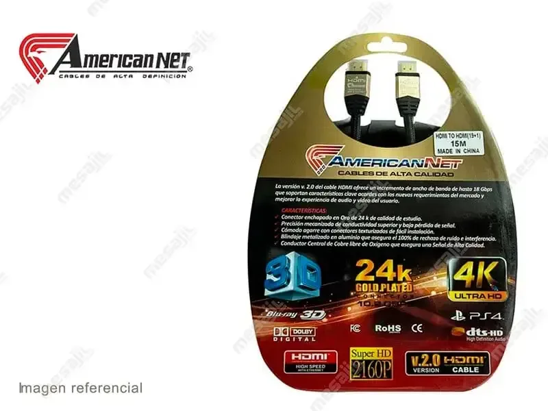Cable AmericanNet HDMI a HDMI 15m Version v.2.0