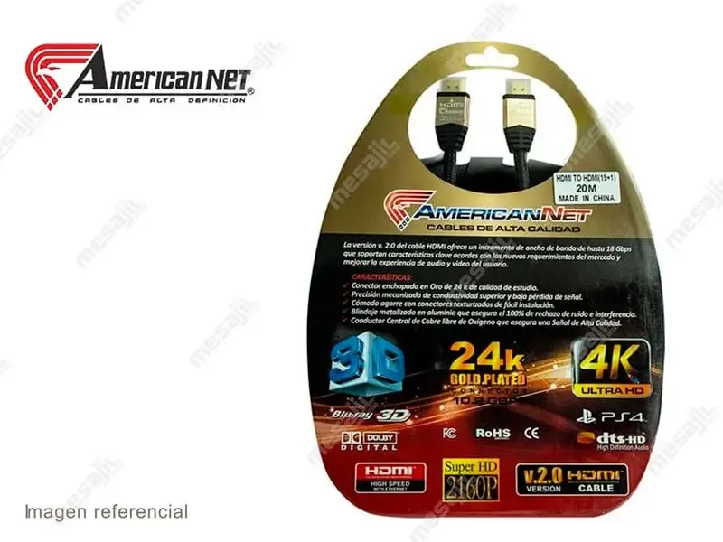 Cable AmericanNet HDMI a HDMI 20m Version v.2.0