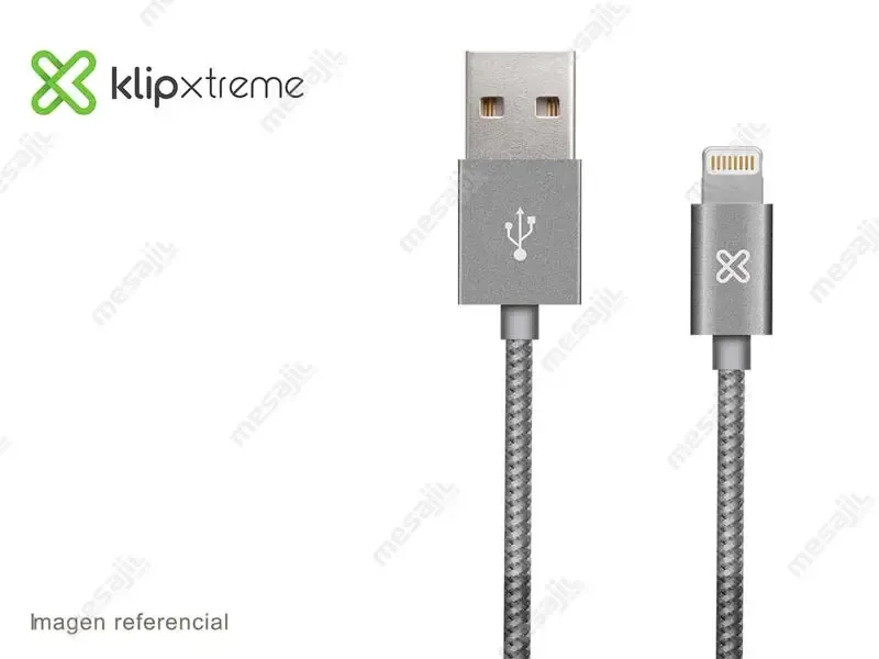 Cable Cargador Klip Xtreme Lightning a USB 1.6ft/0.5m (KAC-001SV) Silver