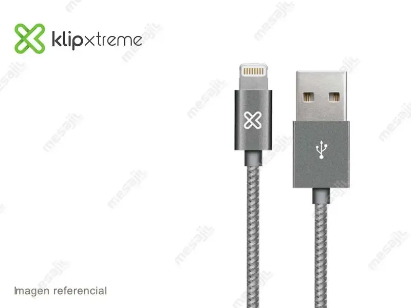 Cable Cargador Klip Xtreme Lightning a USB 2m (KAC-020GR) Grey