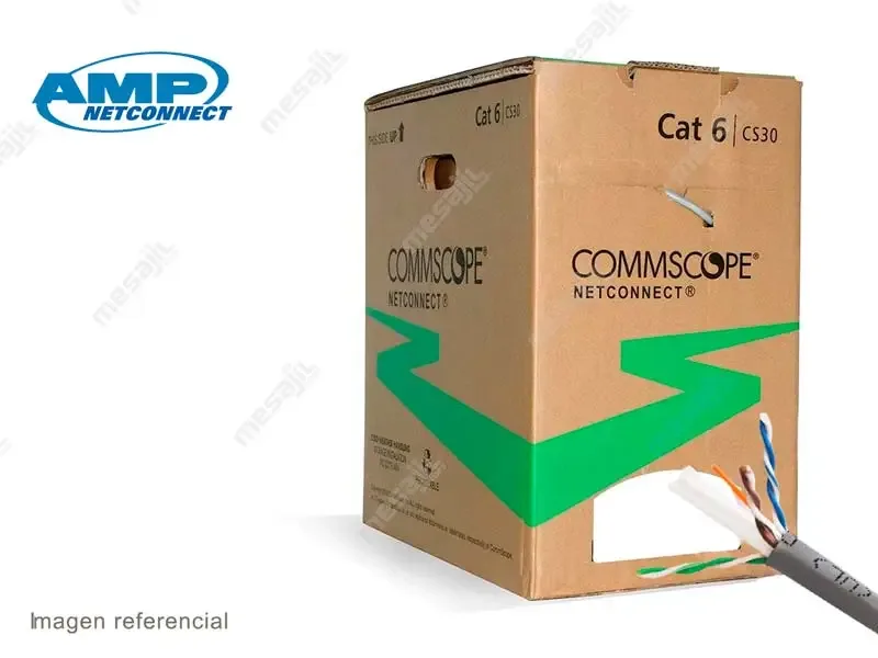 CABLE DE RED AMP/COMMSCOPE UTP CAT-6 CM Rollo (305metros) Gris
