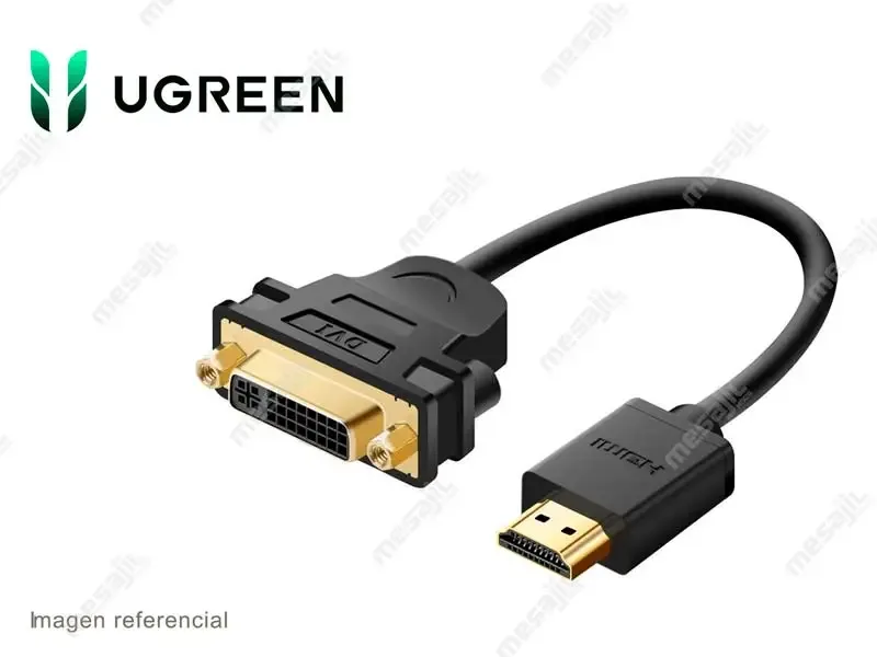Cable UGREEN Adapatador HDMI macho a DVI hembra de 22 cm (20136) Negro